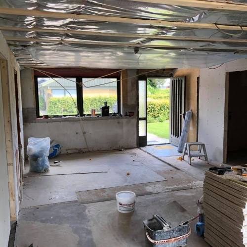 Igangværende renovering af hus i Tønder