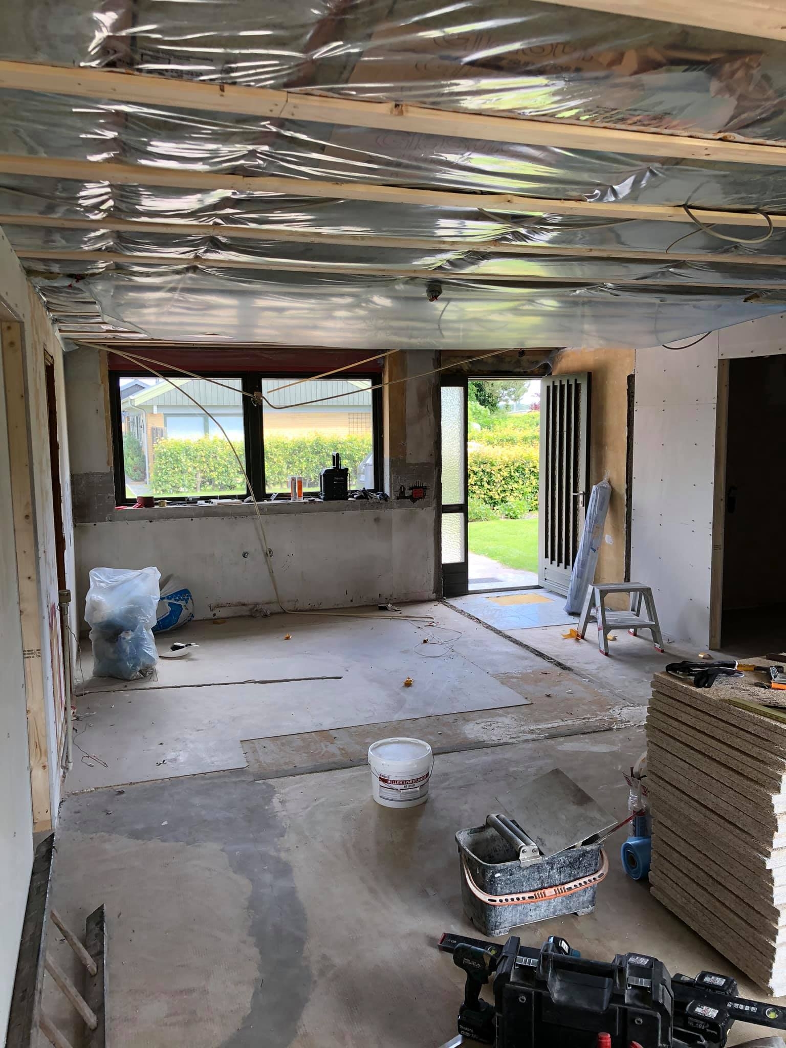 Igangværende renovering af hus i Tønder