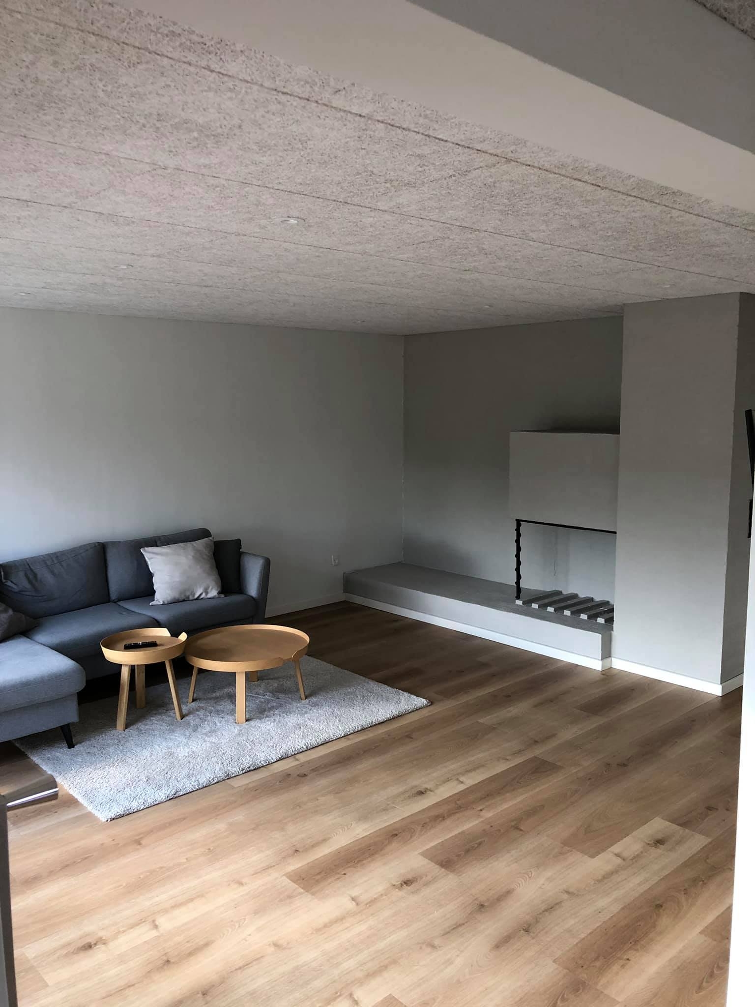 Stue renoveret under renovering af hus i Tønder